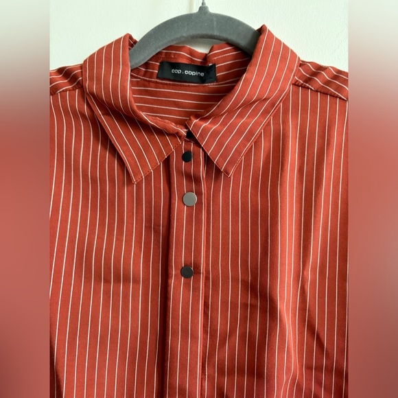 Cop.Copine - Alula Chemise Striped Button-up Vicose Blend Shirt size 40 - Picture 7 of 16